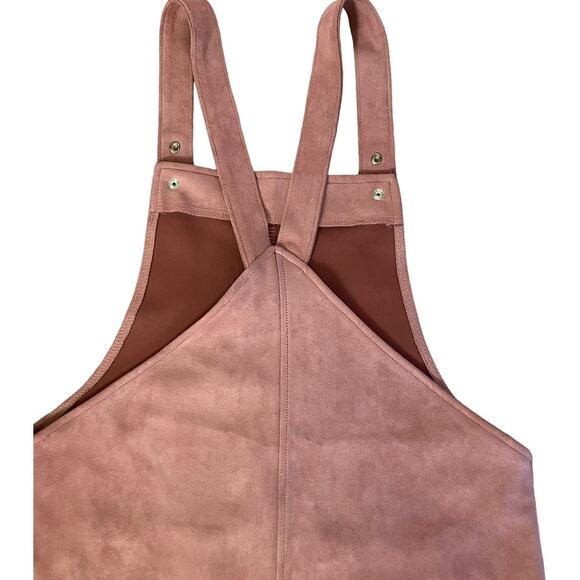 Forever 21 Women's Dusty Pink Patch Pockets Suede Overall Dress | Size M - Picture 8 of 12